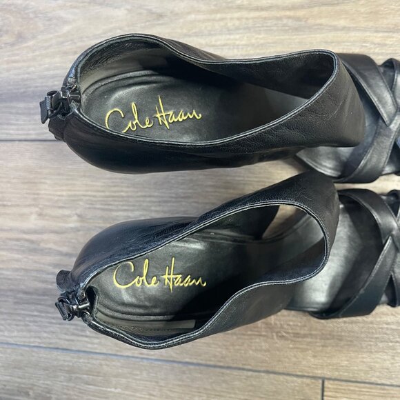 Cole Haan Nike Air Natasha Stiletto Heels Women's 9.5B Black Leather Business - Picture 12 of 16